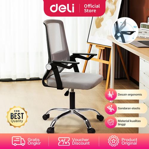 [EZO.7000656] Deli Office Chair / Kursi Kantor Kerja Jaring Desain Ergonomis E4931