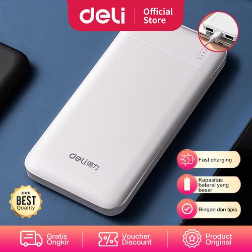 [EZO.7001954] Deli Powerbank 10000 mAH Dual Input Type C & Micro Fast Charging 83319