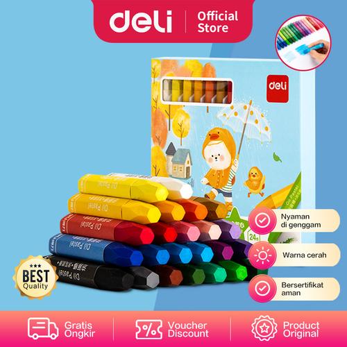 [EZO.7001994] Deli Oil Pastel Crayon / Krayon 12 24 Bersertifikat Warna Cerah 33982