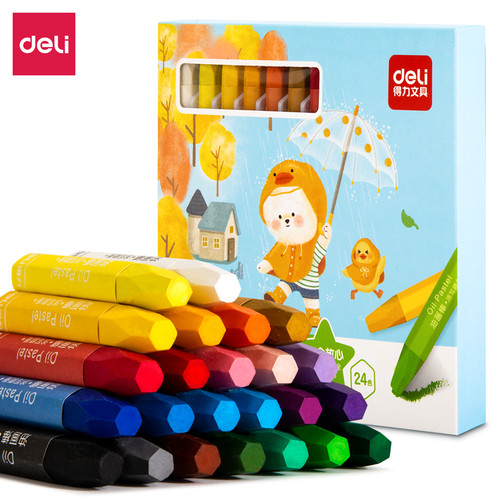 [EZO.7001994] Deli Oil Pastel Crayon / Krayon 12 24 Bersertifikat Warna Cerah 33982