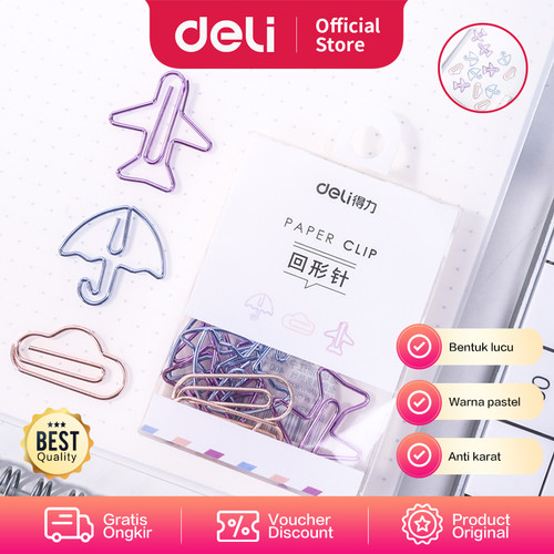 [EZO.7000658] Deli Paper Clip Penjepit / Klip Kertas Bentuk Lucu Warna-Warni 0055