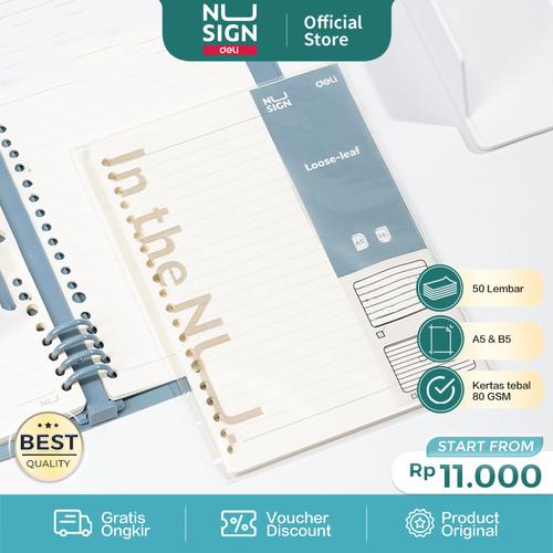 [EZO.7000662] Nusign Loose-leaf Notebook Refill / Isi Binder A5 B5 50 Lembar NS31X