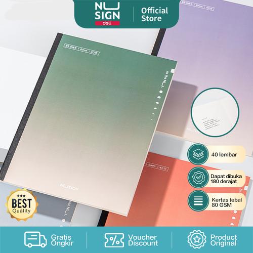 [EZO.7002003] Nusign Soft Cover Notebook / Buku Tulis A5 B5 40 Lembar Gradien NS28X