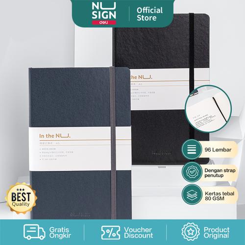 [EZO.7002004] Nusign Leather Cover Notebook Sampul Kulit A5 B5 96 Lembar NS20X