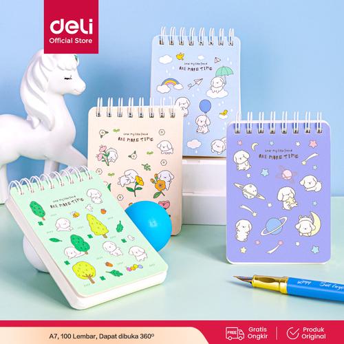 [EZO.7000663] Deli Spiral Notebook / Buku Catatan Spiral Mini 100 Lembar L98100