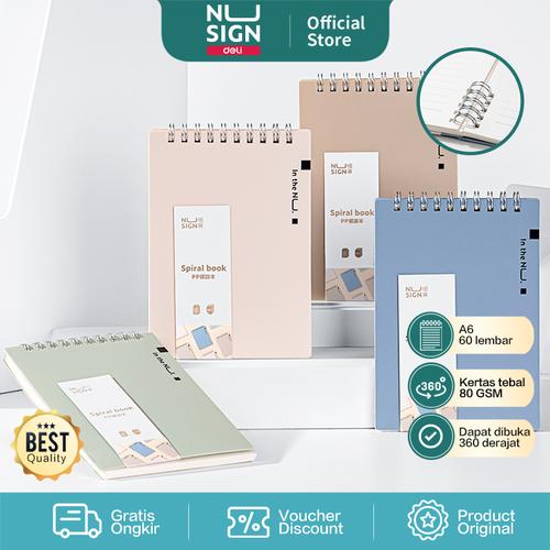 [EZO.7000665] Nusign Spiral Notebook Buku Catatan Jilid Spiral A6 60 Lembar NS30X