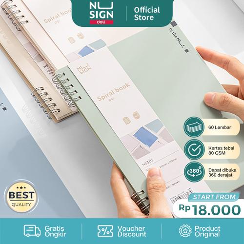 [EZO.7000666] Nusign Spiral Notebook Buku Catatan Jilid Spiral A5 B5 60 Lembar NS30X