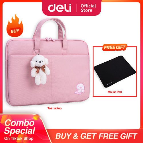 [EZO.7002036] COMBO SUPER HEMAT (Deli Tas Laptop 14inch lucu, Alas mouse)