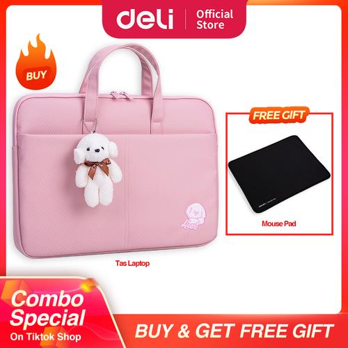 [EZO.7002036] COMBO SUPER HEMAT (Deli Tas Laptop 14inch lucu, Alas mouse)