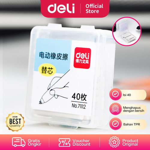 [EZO.7002051] Deli Electric Eraser Refill / Isi Ulang Penghapus 2.5mm Isi 40 71112