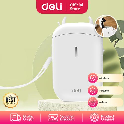 [EZO.7000679] Deli Portable Label Printer Mesin Pencetak Label Wireless E120A
