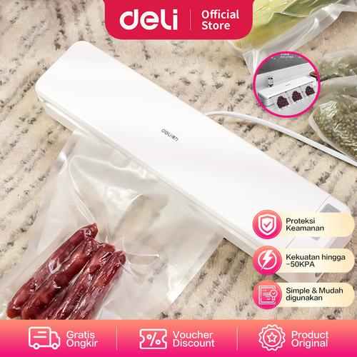 [EZO.7000717] Deli Vacuum Sealer / Vakum Press Plastik Portable 80 Watt-50KPA W14888