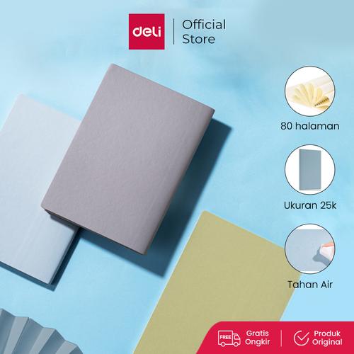 [EZO.7000684] Deli Leather Cover Notebook/Buku Catatan Cover Kulit A5 80Lembar 22297
