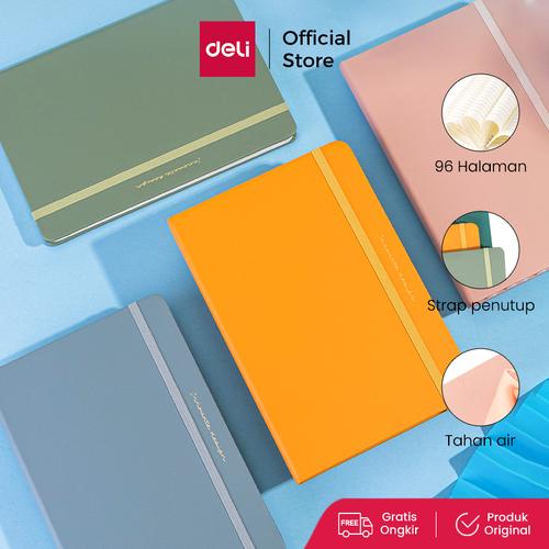 [EZO.7000685] Deli Leather Cover Notebook/Buku Catatan Cover Kulit A5 96Lembar 22295