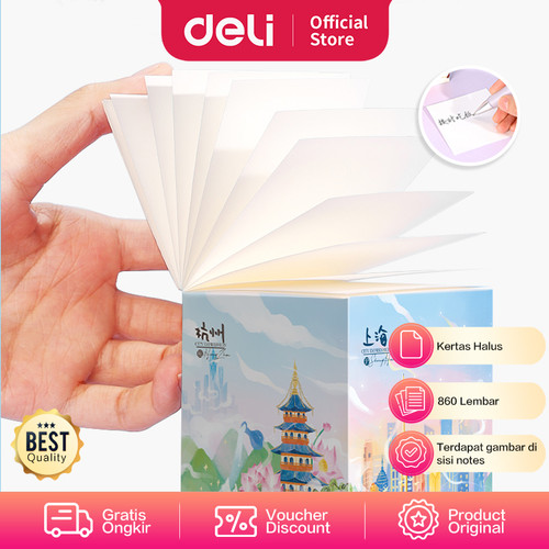 [EZO.7002017] Deli Note Pad / Kertas Memo Reminder 860 Kertas 6.5cm 21765