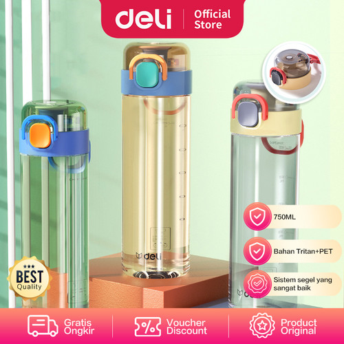 [EZO.7002018] Deli Water Bottle / Botol Minum 750 ML BPA Free 17665