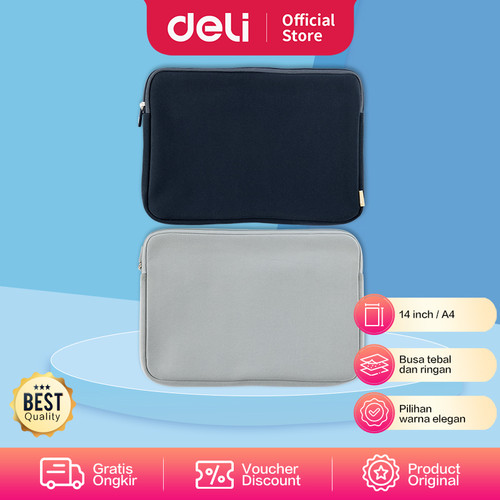[EZO.7002061] Deli Laptop Bag / Tas Laptop Ukuran 14 Inch Sangat Lembut EL201