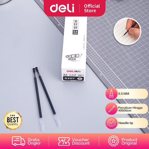 [EZO.7000691] Deli Gel Pen Refill /Isi Pulpen Gel 0.5 mm Penulisan Hingga 400 m S207