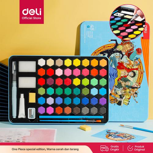 [EZO.7000734] Deli Watercolor Painting / Set Cat Air Padat Edisi One Piece CC16-XX