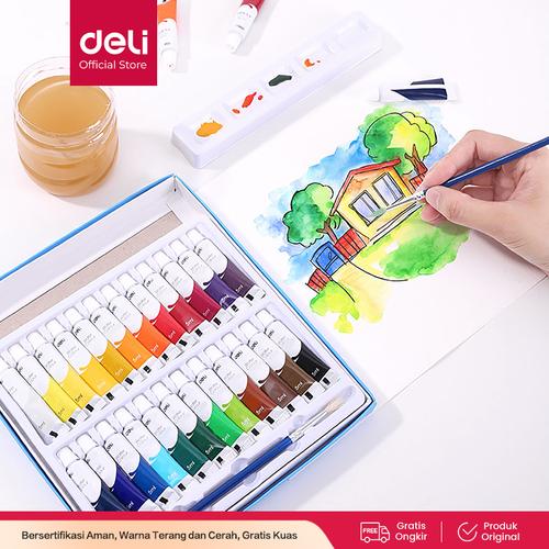 [EZO.7000735] Deli Water Color Paint / Cat Air Set 5ML Bersertifikat Aman 738XX