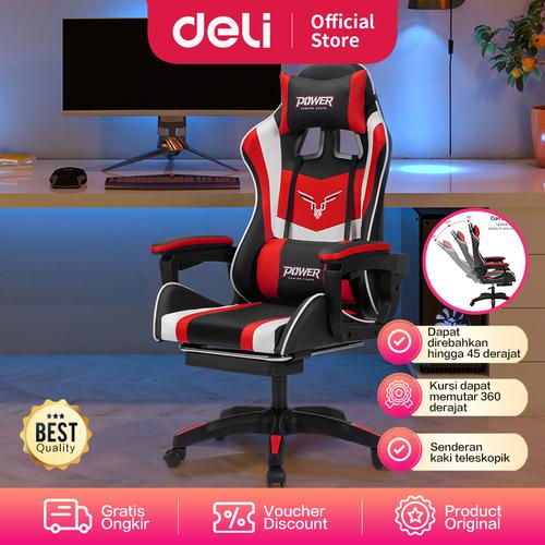 [EZO.7000738] Deli Gaming Chair / Kursi Gaming Kualitas Premium Double Pillow E4927