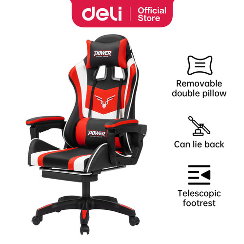 [EZO.7000738] Deli Gaming Chair / Kursi Gaming Kualitas Premium Double Pillow E4927