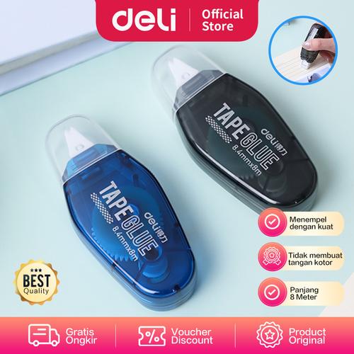 [EZO.7002031] Deli Adhesive Roller / Lem Roller 8m Menempel Kuat 7328