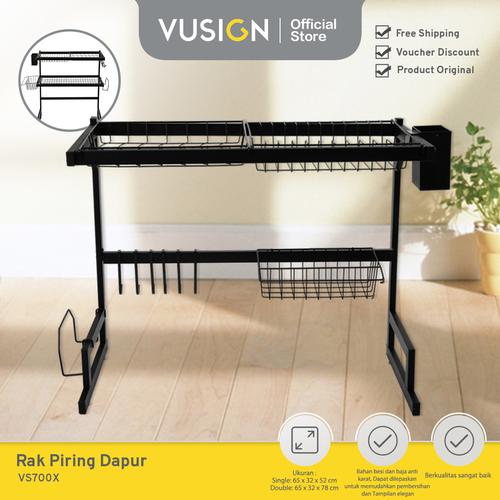 [EZO.7000701] Vusign Sink Rack/Rak Piring Dapur/Rak Wastafel Stainless 65cm VS70X