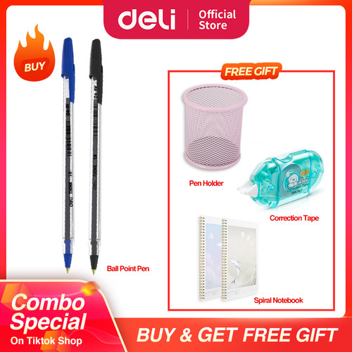 [EZO.7000705] COMBO SUPER HEMAT (Deli Ballpoint Pen / Pulpen Bolpoin)