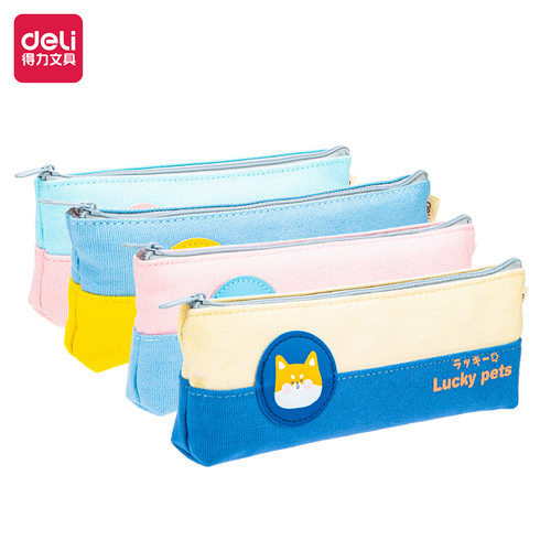 [EZO.7000746] Deli Pencil Pouch / Tempat Pensil Kain 2Lapis 20CM Gambar Lucu EH908