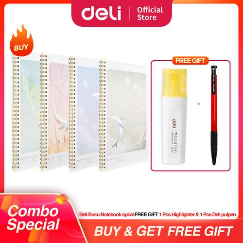 [EZO.7000706] [COMBO SUPER HEMAT] Deli Spiral Notebook / Buku Tulis A5 B5