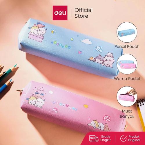 [EZO.7000748] Deli Pencil Pouch / Tempat Pensil Mi You Warna Pastel Lucu 20 CM EH902
