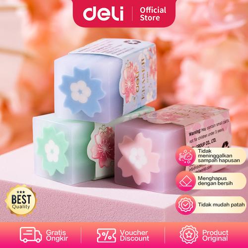 [EZO.7000750] Deli School Eraser / Penghapus Gambar Bunga Sakura Hasil Bersih EH309