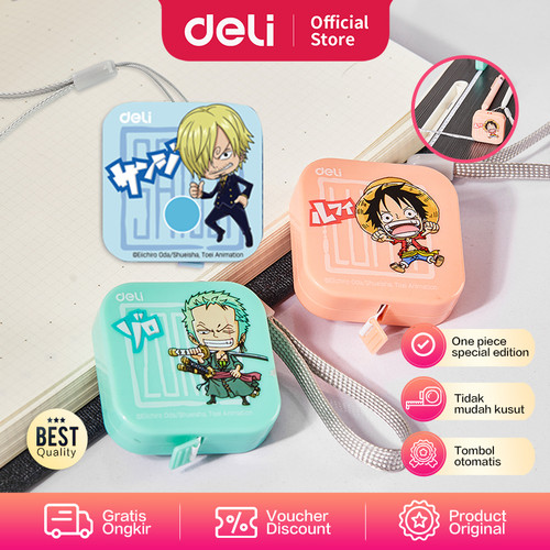 [EZO.7002085] Deli Mini Measure Tape / Meteran Mini 1.5m Edisi One Piece E79653