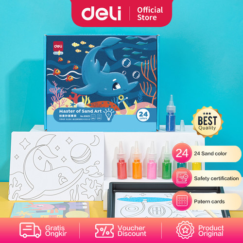 [EZO.7000800] Deli Sand Painting / Lukisan Pasir Warna Warni 24warna+18gambar 83625