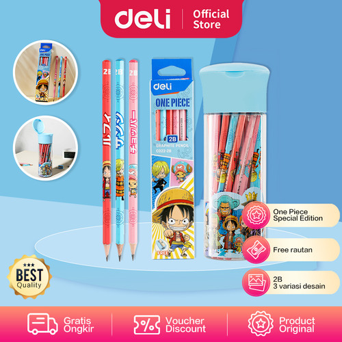 [EZO.7002087] Deli Graphite Pencil / Pensil Kayu 2B Edisi One Piece Box / Tube EC02X
