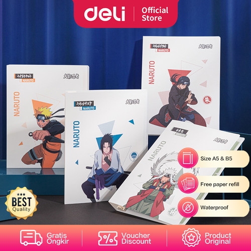 [EZO.7002164] Deli Loose-Leaf Notebook/Binder Naruto B5 FreeRefill Waterproof GHB560