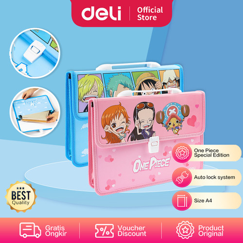 [EZO.7000762] Deli School Briefcase / Tas Dokumen A4 Lucu Kartun One Piece EF620