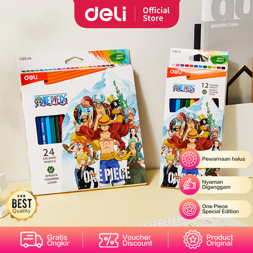 [EZO.7002095] Deli Color Pencil / Pensil Warna Edisi One Piece Pewarnaan Halus EC120