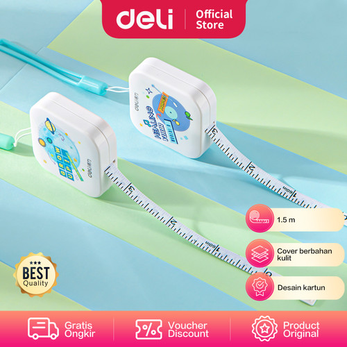 [EZO.7002169] Deli Cute Measuring Tape / Meteran Mini Cover Kulit 1.5m 79653