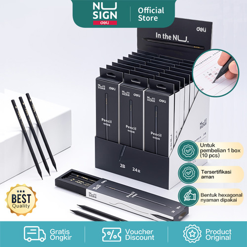 [EZO.7000807] Nusign 2B Pencil / Pensil 2B Design Elegan Nyaman Di Genggam NS722-2B
