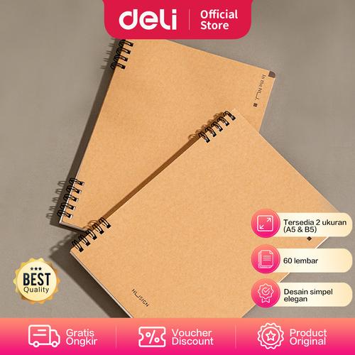 [EZO.7002178] Nusign Notebook / Buku Catatan Spiral A5/B5 60Lmbr Desain Simpel NS29X