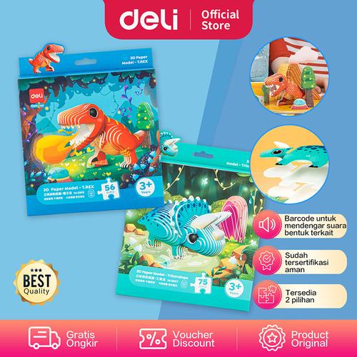 [EZO.7002181] Deli 3D Dinosaurs Puzzle / Puzzle 3 Dimensi Bentuk Dinosaurus 8361X