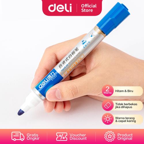 [EZO.7002189] Deli Whiteboard Marker / Spidol Papan Tulis dapat di hapus 1.8 mm S520