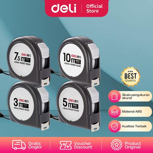 [EZO.7002114] Deli Measuring Tape Meteran Tukang Material ABS Pengukuran Tepat 3381X