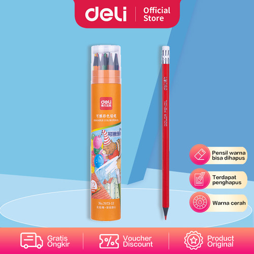 [EZO.7000814] Deli Erasable Colored Pencil / Pensil Warna dapat di hapus 7073