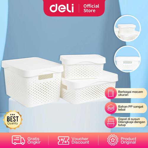 [EZO.7000776] Deli Vusign Storage Box Tempat Penyimpanan Plastik Anti Lembab VS46X