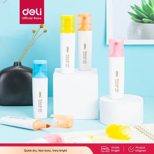 [EZO.7000818] Deli Highlighter / Penanda Tulis 1-5mm Warna Cerah Ujung Chisel ES621S