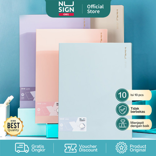 [EZO.7002199] Deli Nusign Display Book A4 40 page Warna Pastel Serbaguna NS195