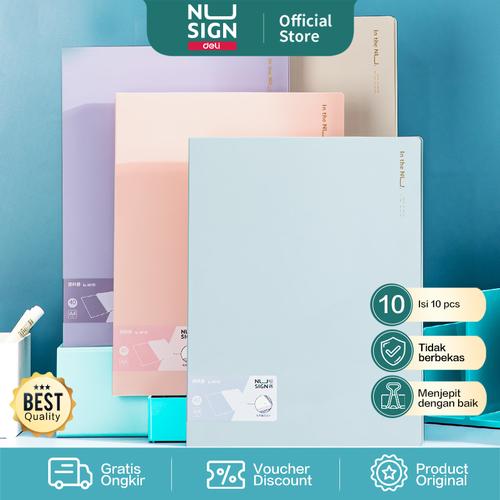[EZO.7002199] Deli Nusign Display Book A4 40 page Warna Pastel Serbaguna NS195